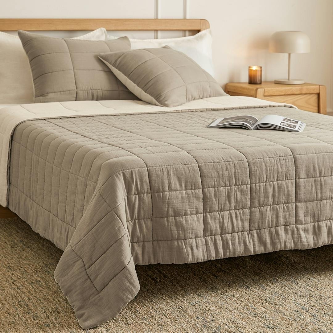 Beige Quilted Bedding - Image 4