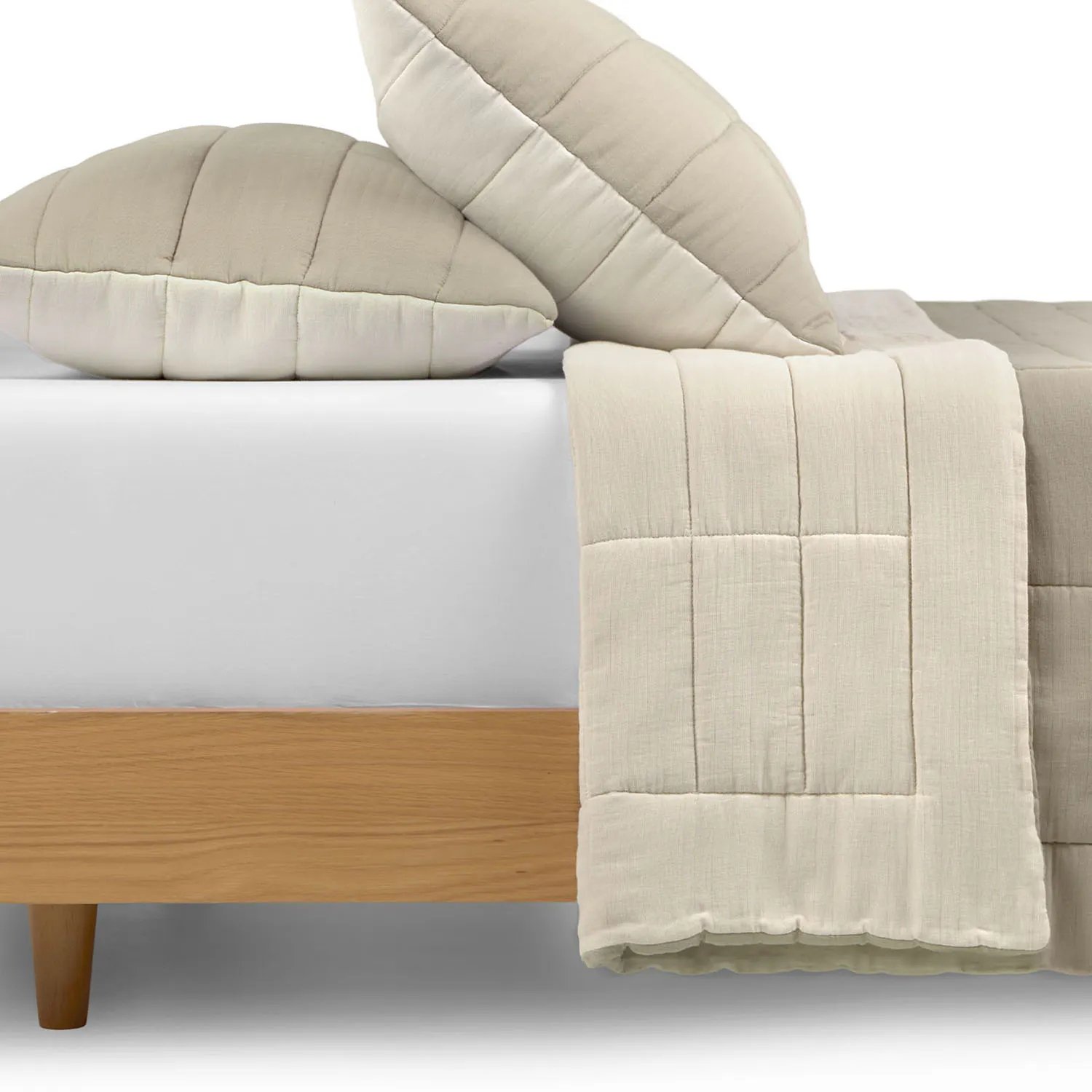 Beige Quilted Bedding - Image 2