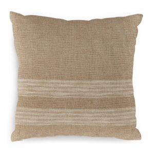 Beige Striped Throw Pillow